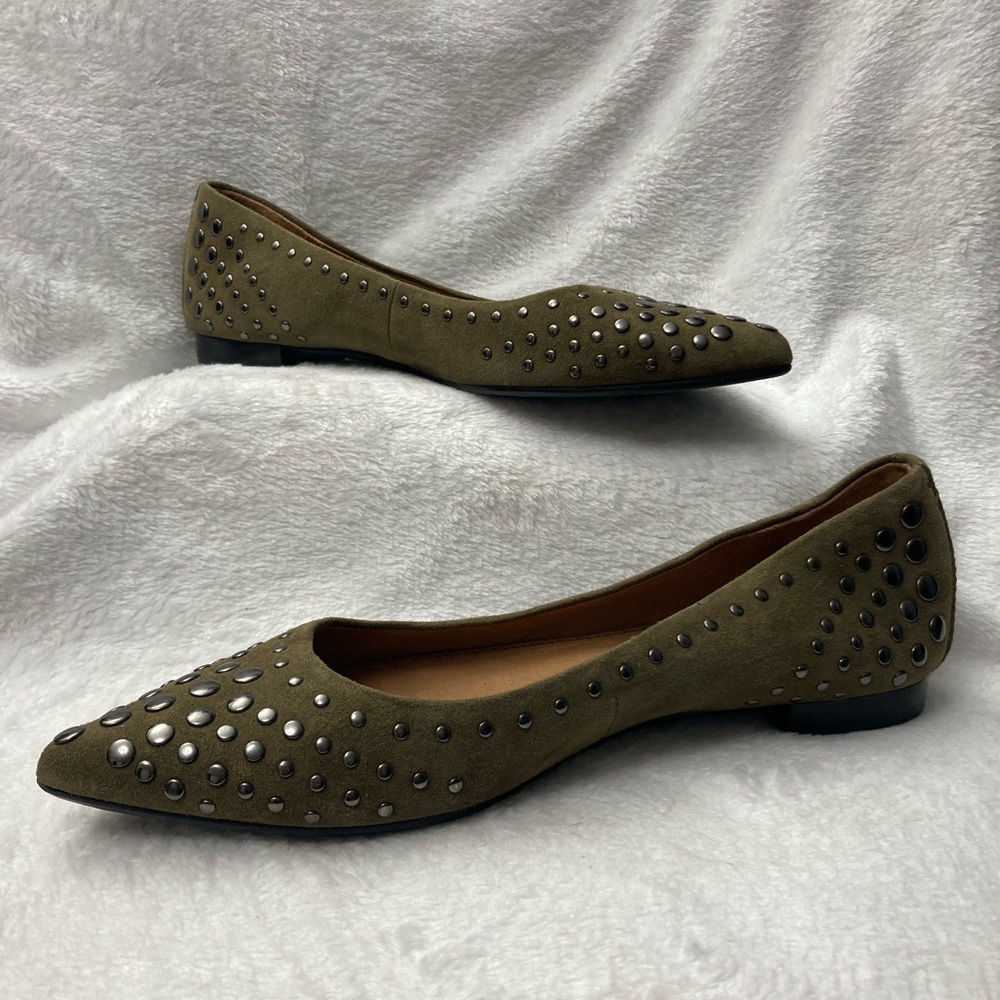Frye Olive Studded Women's Flats - Picture 2 of 4